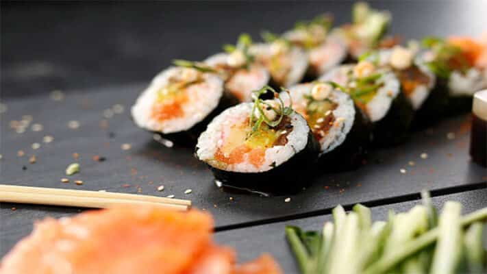 Hình ảnh món cá Sushi cá hồi thơm ngon