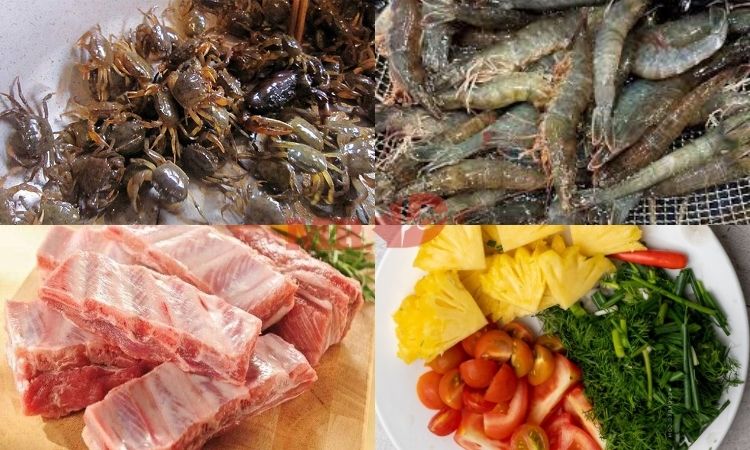 Chuẩn bị nguyên liệu bánh canh cua đồng