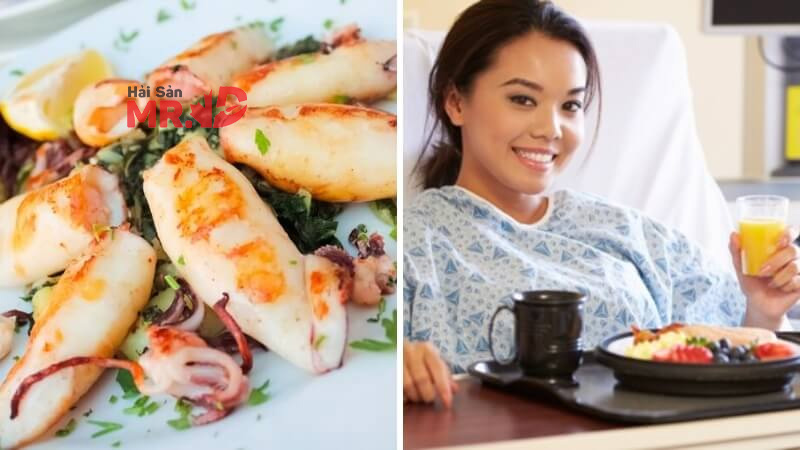 Mẹ mới sinh mổ ăn mực được không?